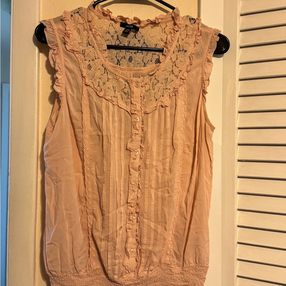 Jacob Pink  Lace-Trim Sleeveless Camisole M